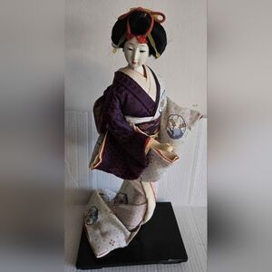Vintage Handmade Japanese Geisha Doll Figurine 17" × 9 1/2" × x 6"